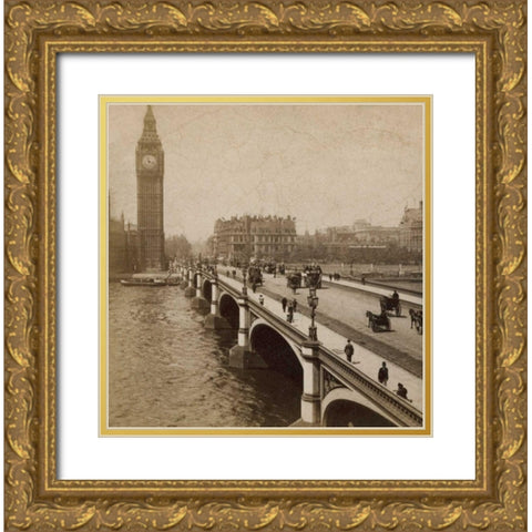 Historical London Gold Ornate Wood Framed Art Print with Double Matting by Atria, Cristin
