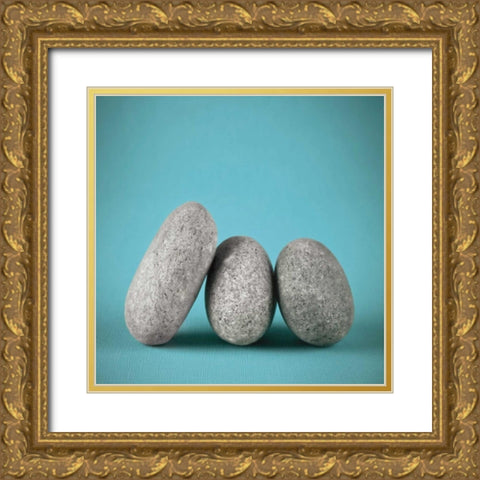 Rock Art III Gold Ornate Wood Framed Art Print with Double Matting by Frank, Assaf