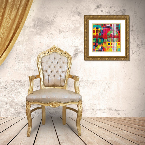 Bigger Houses Gold Ornate Wood Framed Art Print with Double Matting by Vida, Dante