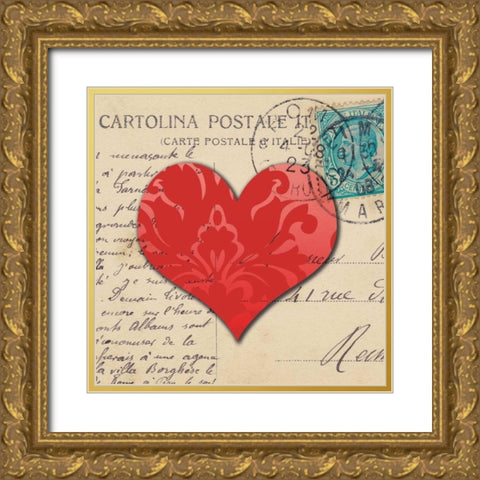 Le CÅ“ur dAmour III Gold Ornate Wood Framed Art Print with Double Matting by Berg, Sabine