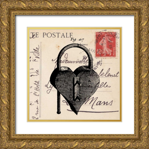 Key To My Heart II Gold Ornate Wood Framed Art Print with Double Matting by Berg, Sabine