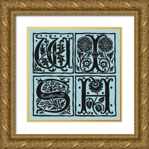 WISH Gold Ornate Wood Framed Art Print with Double Matting by Berg, Sabine