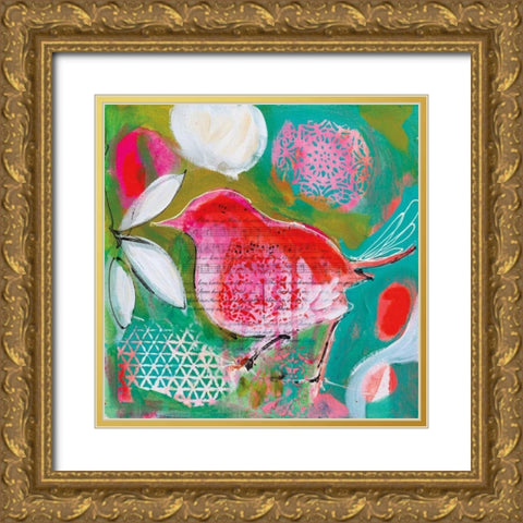 Petite Bird I Gold Ornate Wood Framed Art Print with Double Matting by Brooks, Amanda J.