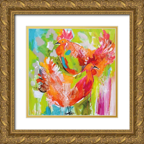 You Ruffle My Feathers Gold Ornate Wood Framed Art Print with Double Matting by Brooks, Amanda J.