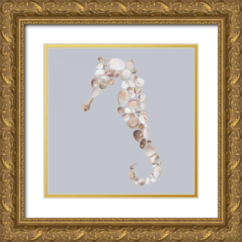 Seahorse Gold Ornate Wood Framed Art Print with Double Matting by Lloyd, Justin