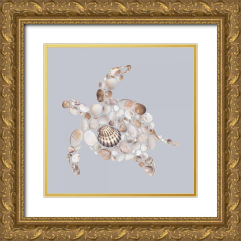 Sea Turtle Gold Ornate Wood Framed Art Print with Double Matting by Lloyd, Justin