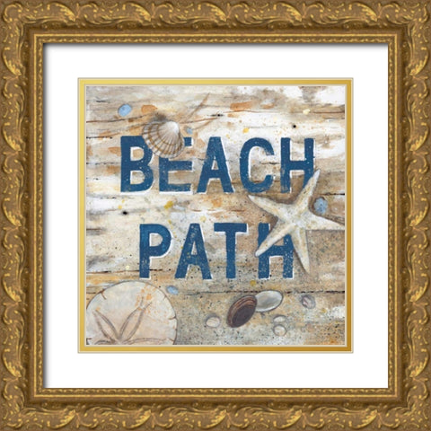 Beach Path Gold Ornate Wood Framed Art Print with Double Matting by Fisk, Arnie