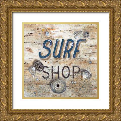 Surf Shop Gold Ornate Wood Framed Art Print with Double Matting by Fisk, Arnie