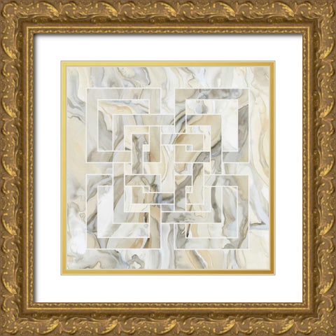 Onyx IV Gold Ornate Wood Framed Art Print with Double Matting by Banks, Debbie