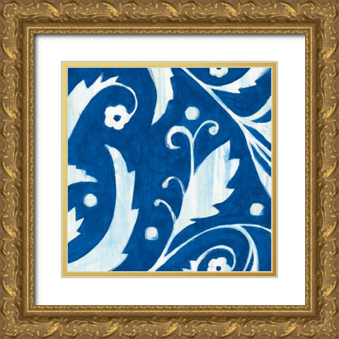 Tangled In Blue I Gold Ornate Wood Framed Art Print with Double Matting by Smith, Hope
