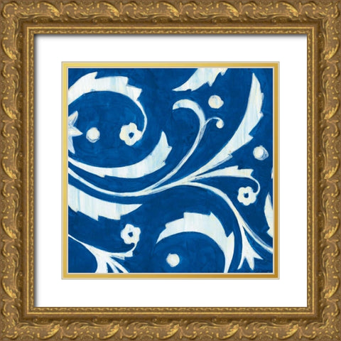 Tangled In Blue II Gold Ornate Wood Framed Art Print with Double Matting by Smith, Hope