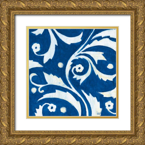 Tangled In Blue IV Gold Ornate Wood Framed Art Print with Double Matting by Smith, Hope