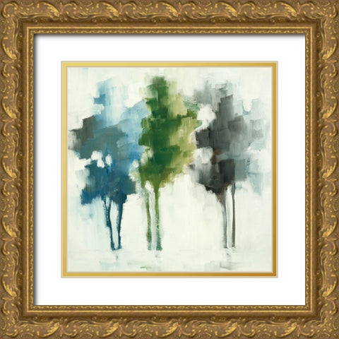 Trees II Gold Ornate Wood Framed Art Print with Double Matting by Ellens, Jacqueline