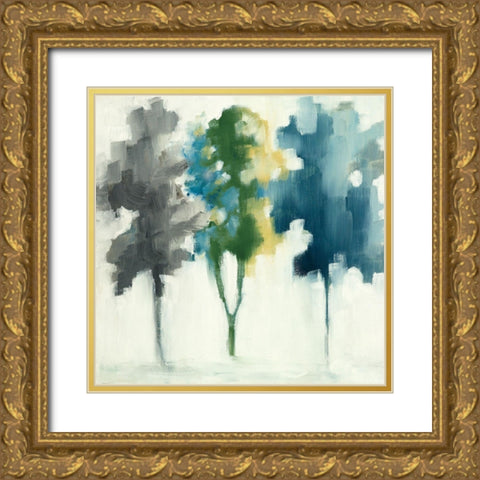 Trees III Gold Ornate Wood Framed Art Print with Double Matting by Ellens, Jacqueline