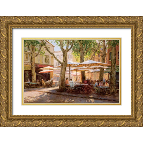 Summer - Provence Gold Ornate Wood Framed Art Print with Double Matting by Bates, George