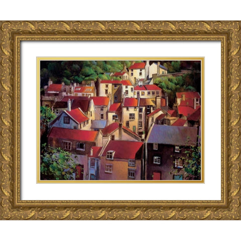 Rooftops II Gold Ornate Wood Framed Art Print with Double Matting by OToole, Michael