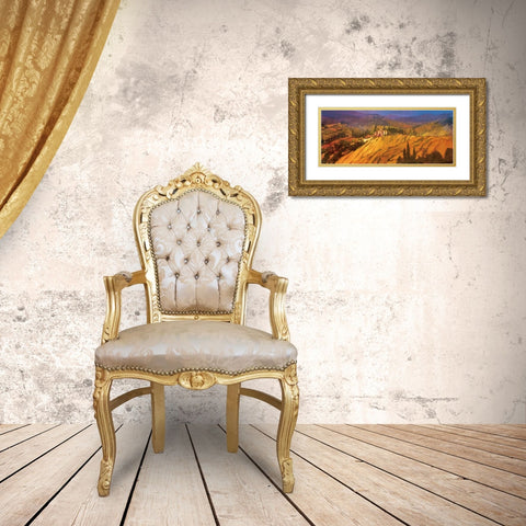 Last View of Tuscany Gold Ornate Wood Framed Art Print with Double Matting by Craig, Philip