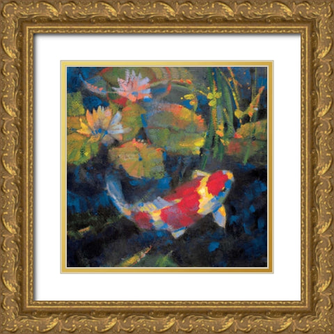 Water Garden I Gold Ornate Wood Framed Art Print with Double Matting by Ostlund, Leif