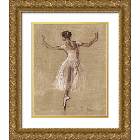 Bourees IV Gold Ornate Wood Framed Art Print with Double Matting by Dulon, Mary