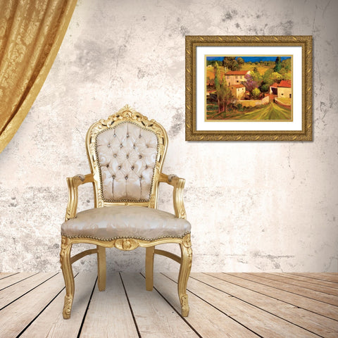 La Femme en Provence Gold Ornate Wood Framed Art Print with Double Matting by Craig, Philip