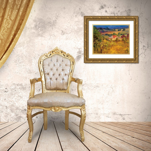 Vineyard Hill Gold Ornate Wood Framed Art Print with Double Matting by Craig, Philip