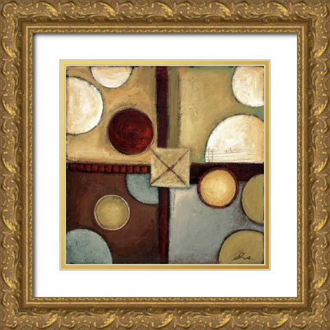 Groovin Gold Ornate Wood Framed Art Print with Double Matting by Eve