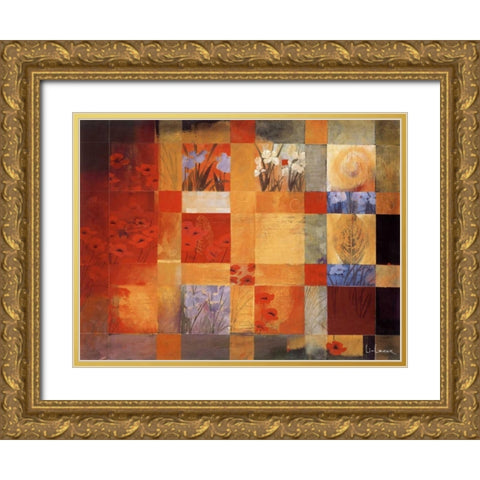 42 Views of My Garden Gold Ornate Wood Framed Art Print with Double Matting by Li-Leger, Don