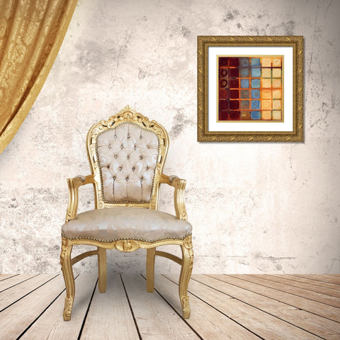 Cubed Gold Ornate Wood Framed Art Print with Double Matting by Li-Leger, Noah