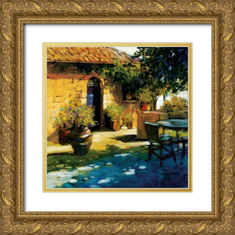 Courtyard Retreat Gold Ornate Wood Framed Art Print with Double Matting by Craig, Philip