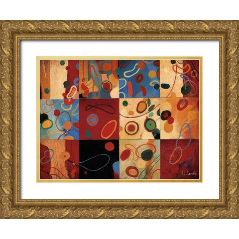 String Theory Gold Ornate Wood Framed Art Print with Double Matting by Li-Leger, Don