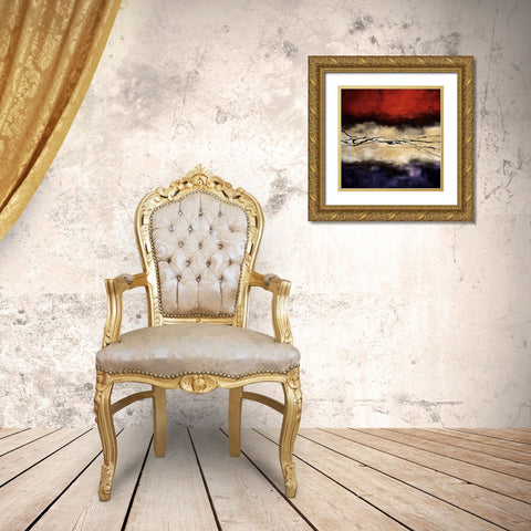 Harmony in Red and Violet Gold Ornate Wood Framed Art Print with Double Matting by Maitland, Laurie