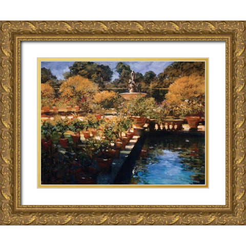 Boboli Gardens - Florence Gold Ornate Wood Framed Art Print with Double Matting by Craig, Philip