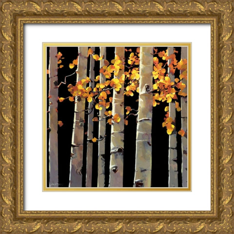 Aspen Grove Gold Ornate Wood Framed Art Print with Double Matting by OToole, Michael