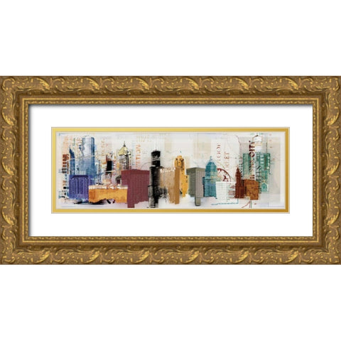 Urban Design Gold Ornate Wood Framed Art Print with Double Matting by NOAH