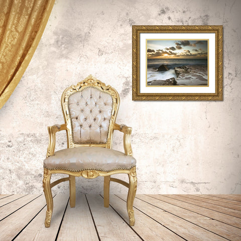 Splendid Sunrise Gold Ornate Wood Framed Art Print with Double Matting by Frank, Assaf