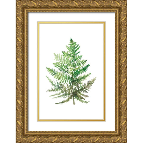 Wild Greens I Gold Ornate Wood Framed Art Print with Double Matting by Meyers, Rebecca