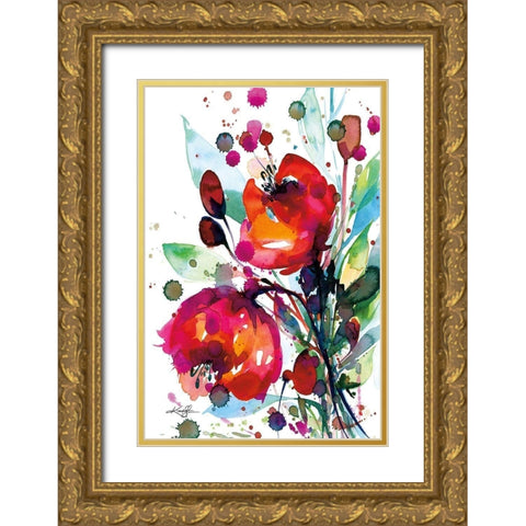 Floral Dream I Gold Ornate Wood Framed Art Print with Double Matting by Stanion, Kathy Morton