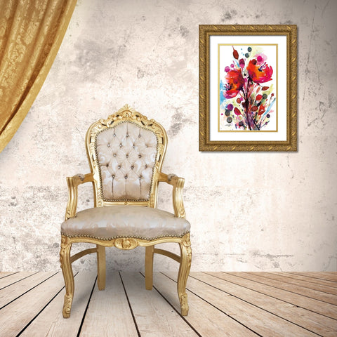 Floral Dream II Gold Ornate Wood Framed Art Print with Double Matting by Stanion, Kathy Morton