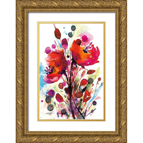 Floral Dream II Gold Ornate Wood Framed Art Print with Double Matting by Stanion, Kathy Morton
