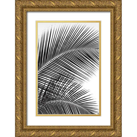 Tropical Fan Gold Ornate Wood Framed Art Print with Double Matting by Frates, Dennis
