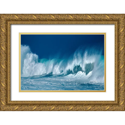 Breaking Waves Gold Ornate Wood Framed Art Print with Double Matting by Frates, Dennis