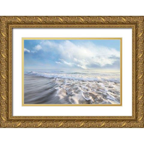 Seafoam Gold Ornate Wood Framed Art Print with Double Matting by Celebrate Life Gallery,