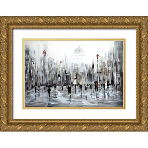 Grande Ville Gold Ornate Wood Framed Art Print with Double Matting by Kadmiri, Aziz