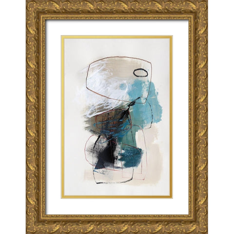In The Middle I Gold Ornate Wood Framed Art Print with Double Matting by Barnes, Natasha