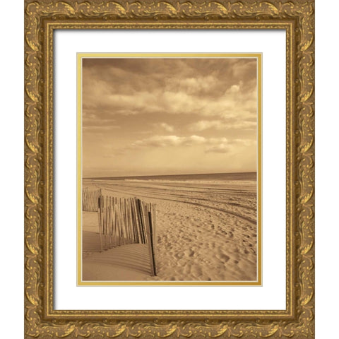 Sand Escape Gold Ornate Wood Framed Art Print with Double Matting by Recent Developments, LLC