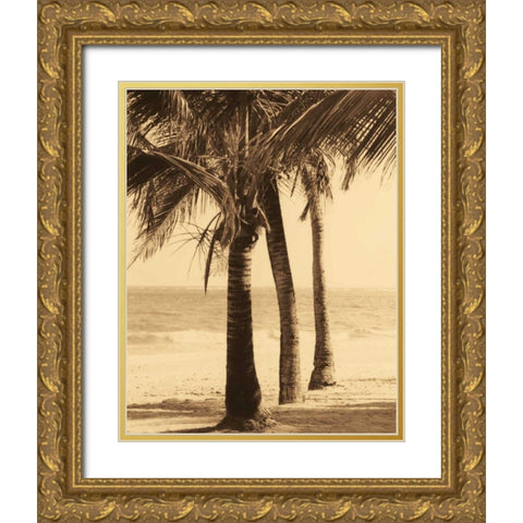 Palm Beach II Gold Ornate Wood Framed Art Print with Double Matting by Kelly, Dennis