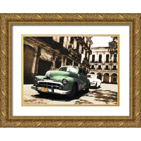 Cuban Cars II Gold Ornate Wood Framed Art Print with Double Matting by Groth, C.J.