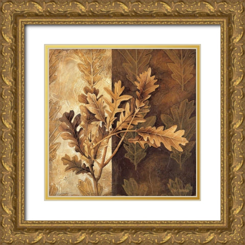 Leaf Patterns I Gold Ornate Wood Framed Art Print with Double Matting by Thompson, Linda