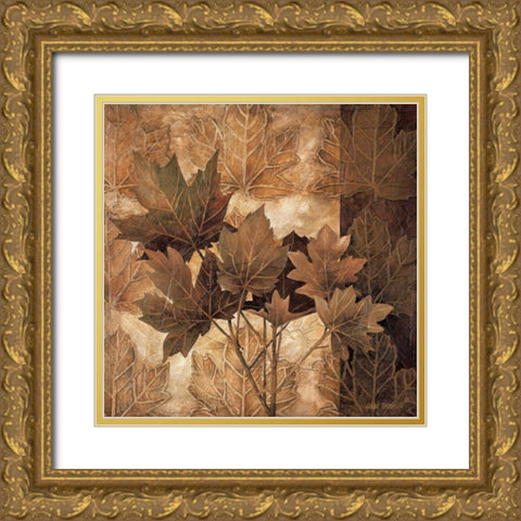 Leaf Patterns II Gold Ornate Wood Framed Art Print with Double Matting by Thompson, Linda