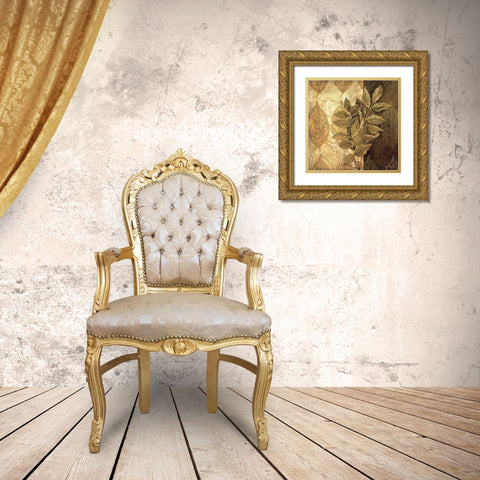 Leaf Patterns IV Gold Ornate Wood Framed Art Print with Double Matting by Thompson, Linda